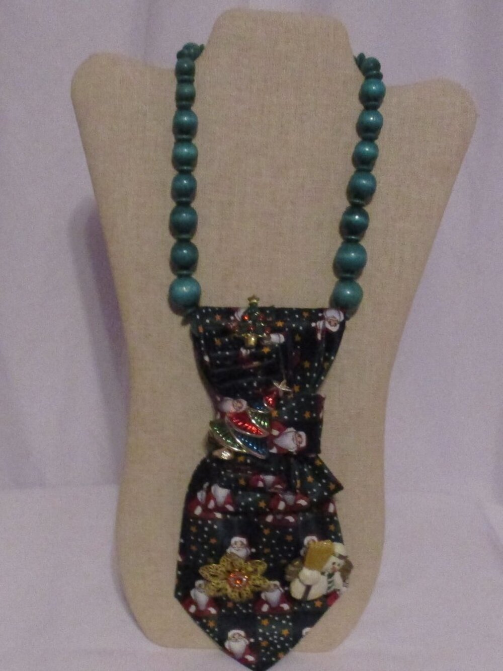 Upcycled Christmas Theme Mens Necktie for Women Fashion Accessories